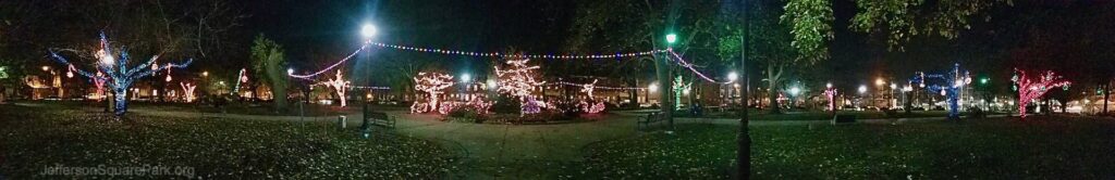 Holiday lights in the park