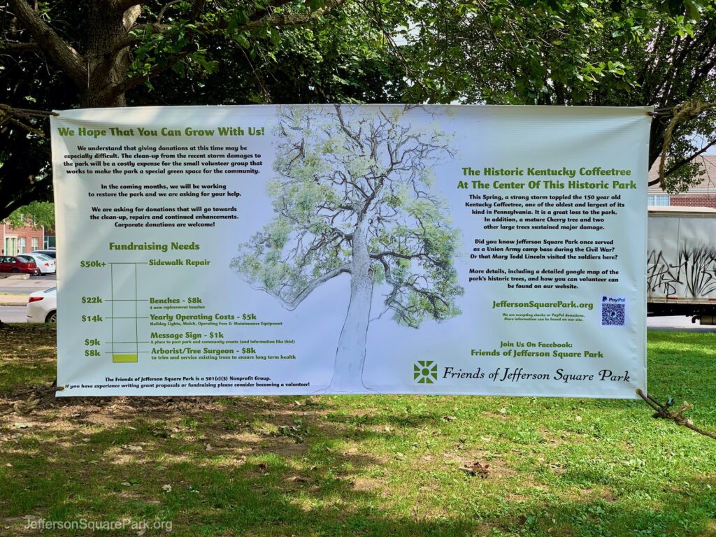Fundraiser Banner in the park